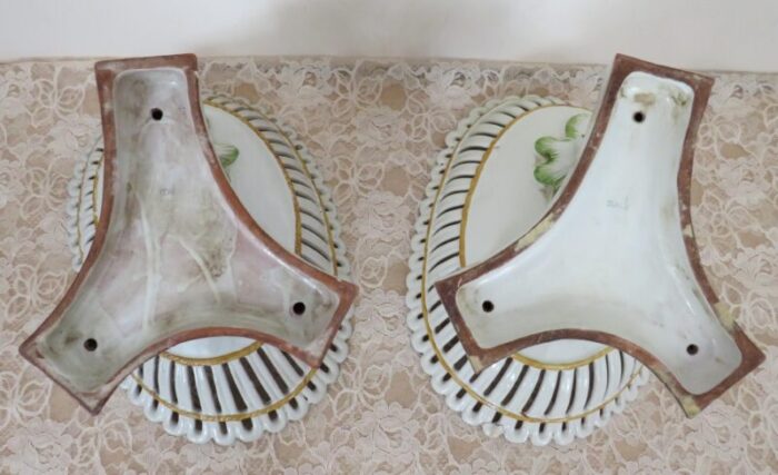 pair of early 20th century italian faience tazzas compotes woolworth family provenance 6240