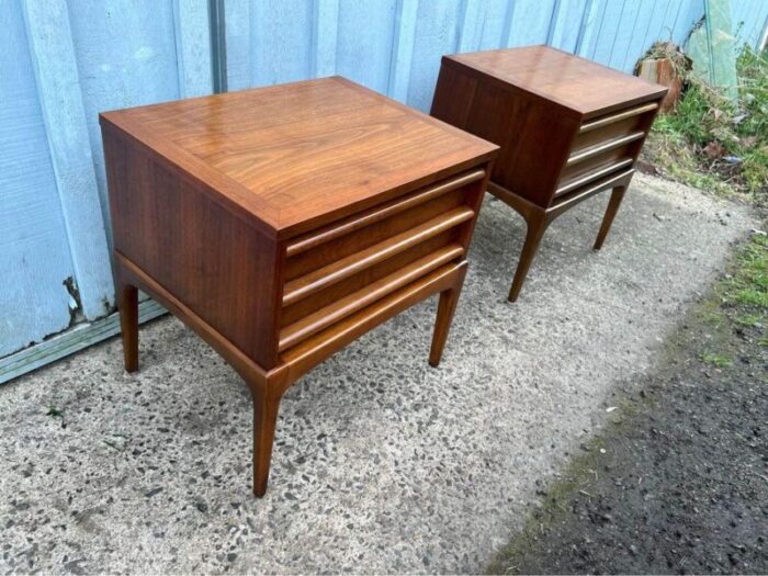 pair of mid century paul mc cobb style lane rhythm 2 drawer nightstands 2582