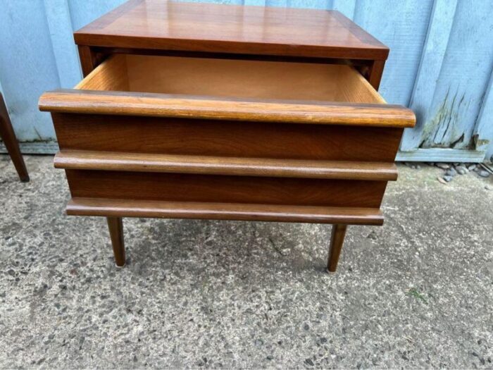 pair of mid century paul mc cobb style lane rhythm 2 drawer nightstands 5535