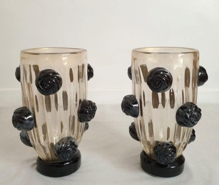 pair of murano glass vases signed costantini 4861