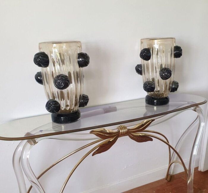 pair of murano glass vases signed costantini 8943