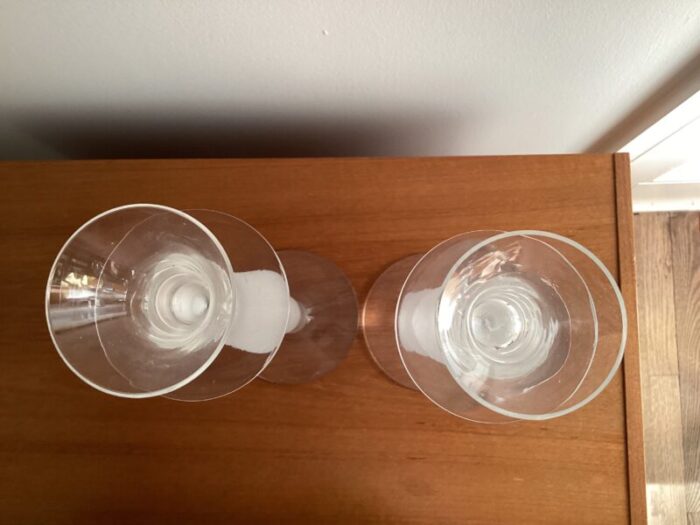 pair of orrefors crystal celeste candle holders 0138