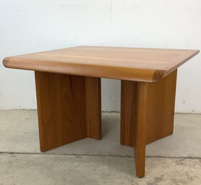 pair sculptural teak end tables by nordic furniture 7454