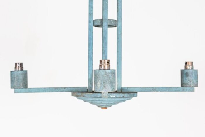 paris theatre verdigris 4 arm chandelier in brass 5