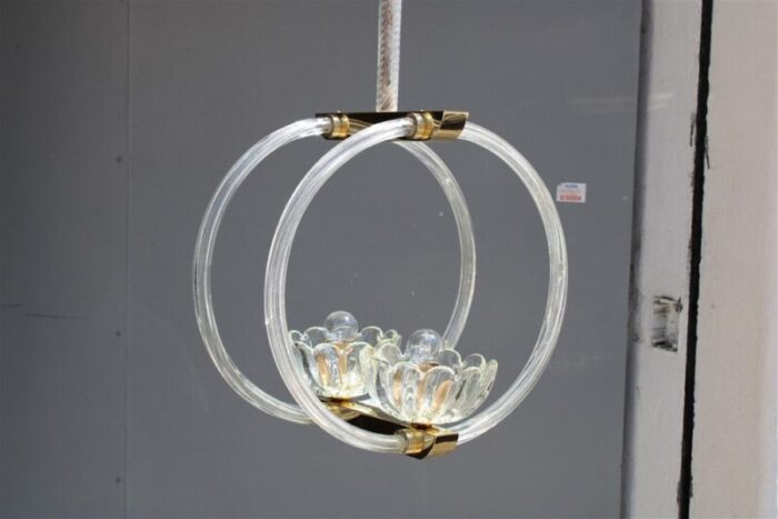 pendant in murano glass and brass from barovier 1950s 10