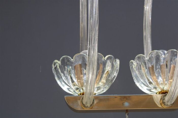 pendant in murano glass and brass from barovier 1950s 7