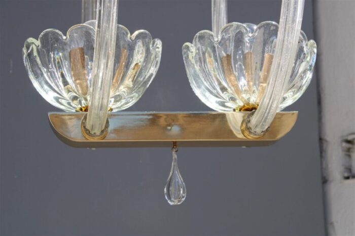 pendant in murano glass and brass from barovier 1950s 8