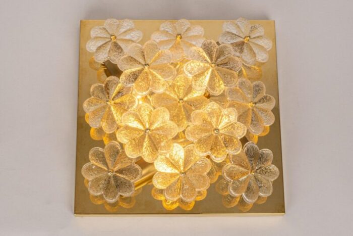 petite glass flower wall light from e palme germany 10