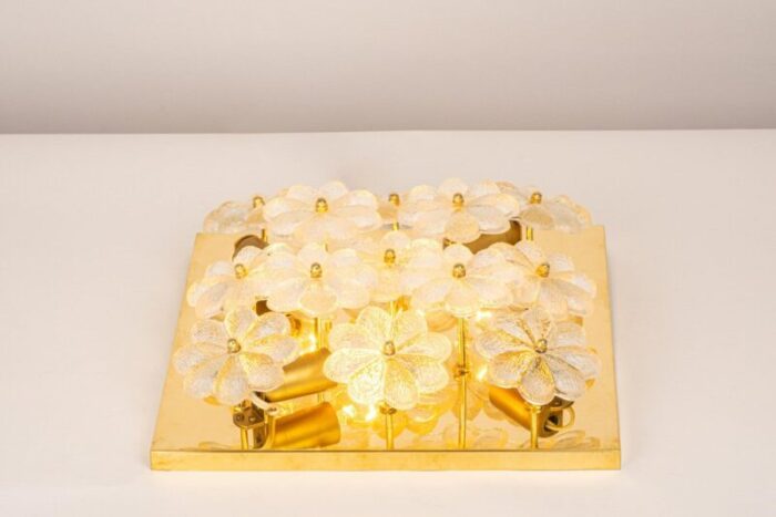 petite glass flower wall light from e palme germany 9