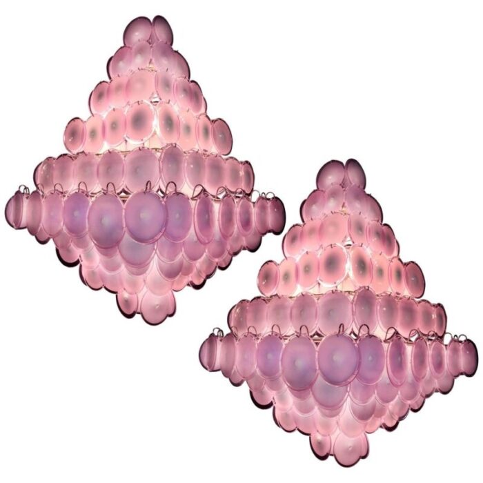 pink chandeliers 1970 set of 2 1