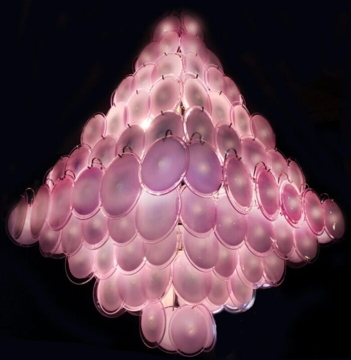 pink chandeliers 1970 set of 2 2