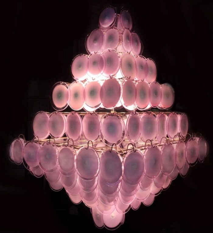 pink chandeliers 1970 set of 2 4