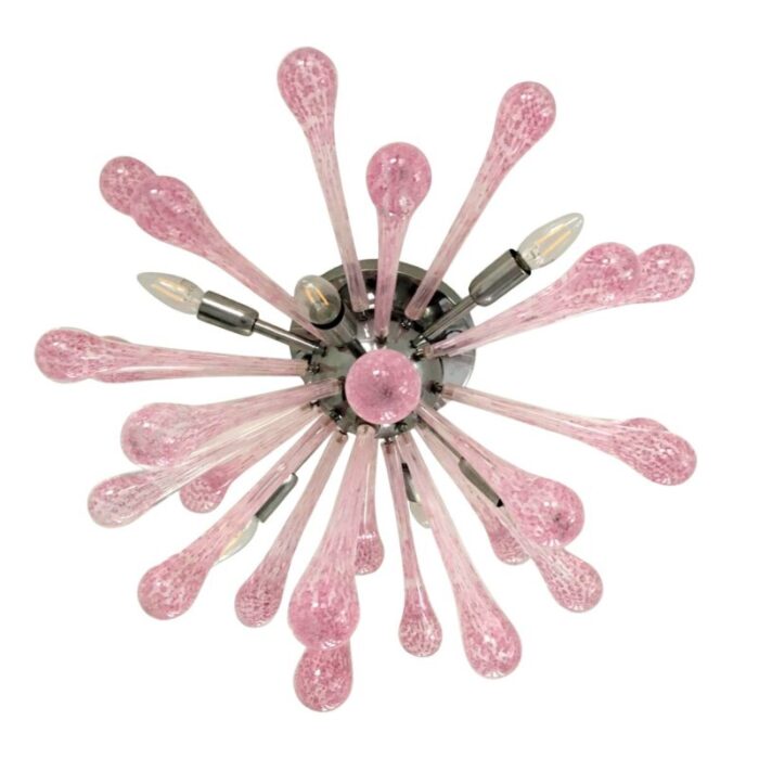 pink murano glass drops sputnik flush mount from murano glass 1