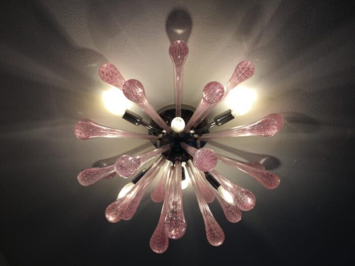 pink murano glass drops sputnik flush mount from murano glass 2