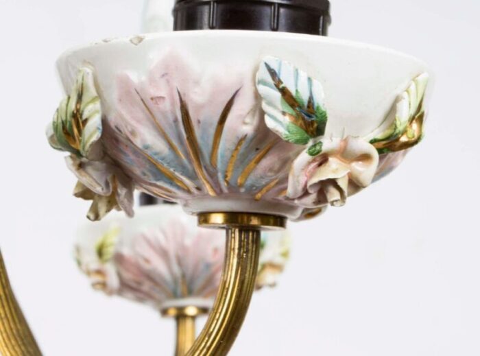 porcelain and brass 4 light chandelier 9