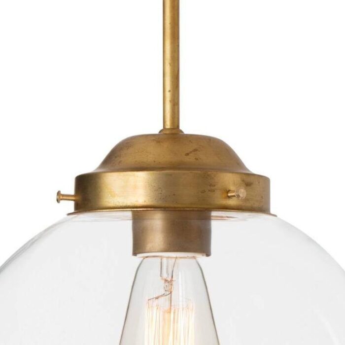 raw brass clear glass pendant globe ceiling lamp from konsthantverk 4