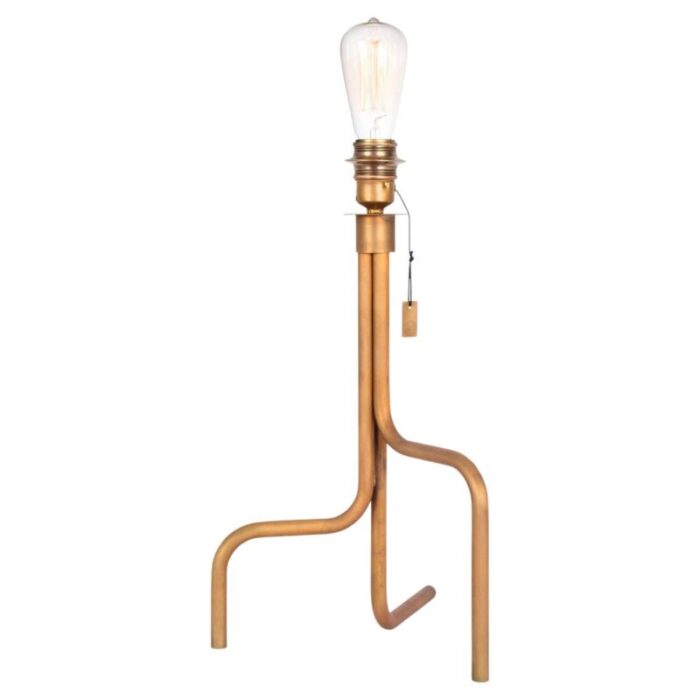 raw brass strapatz table lamp by sabina grubdeson for konsthantverk 1