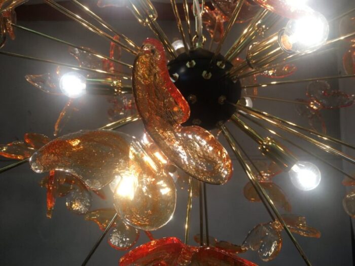 red butterfly murano glass sputnik black chandelier from murano glass 2