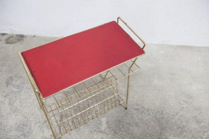 red vinyl and golden brass server 1960s 5819