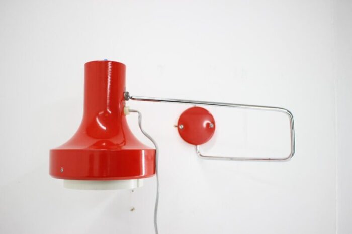 red wall lamp by josef hurka czechoslovakia 1960s 2