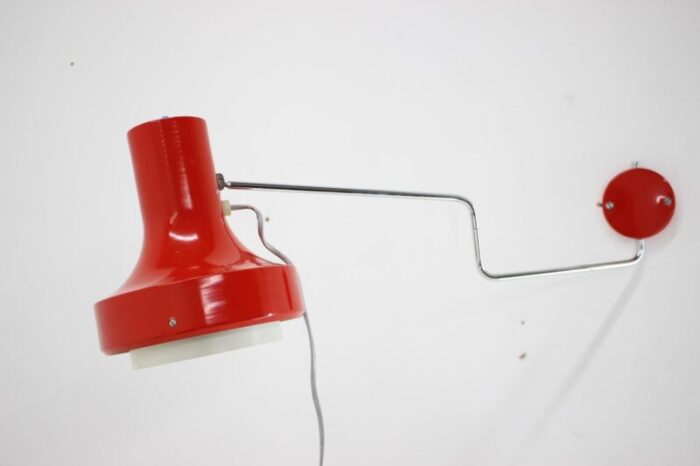 red wall lamp by josef hurka czechoslovakia 1960s 3