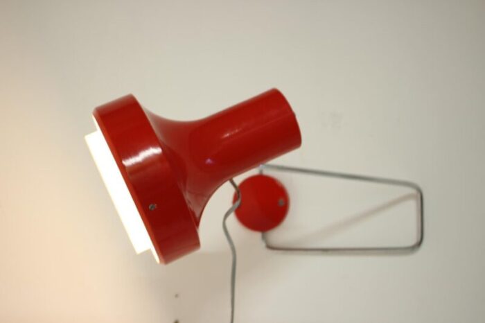 red wall lamp by josef hurka czechoslovakia 1960s 5