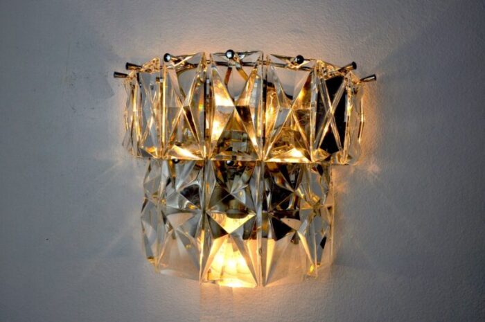 regency glass wall light from kinkeldey germany 1970 3