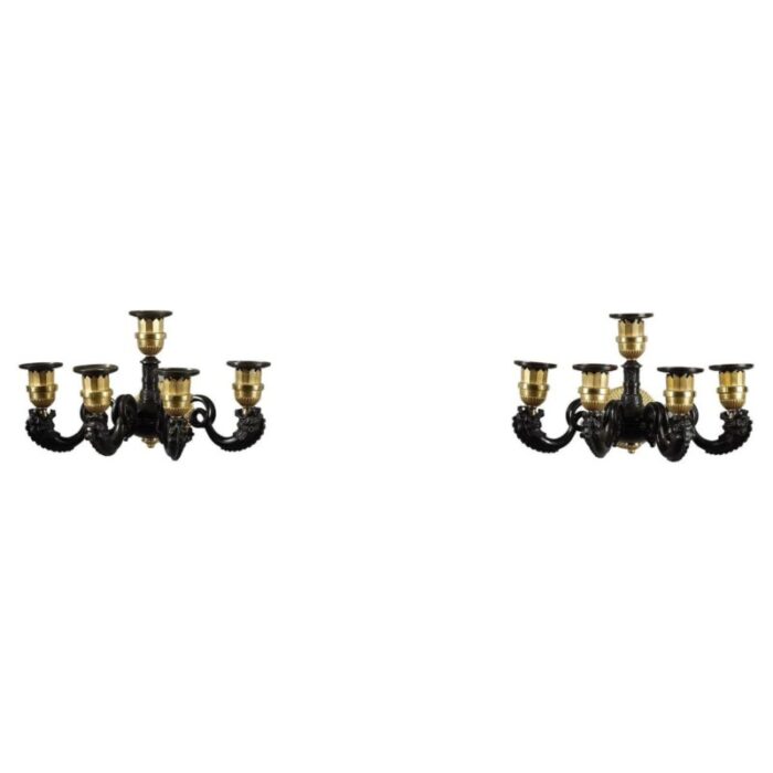 restoration period sconces in bronze set of 2 1