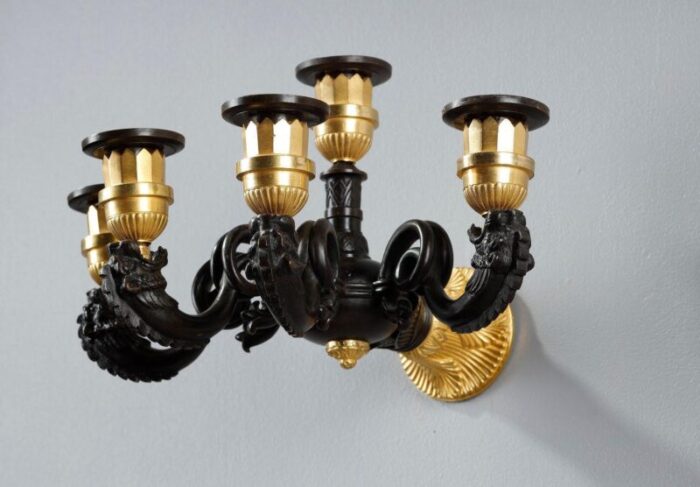 restoration period sconces in bronze set of 2 10