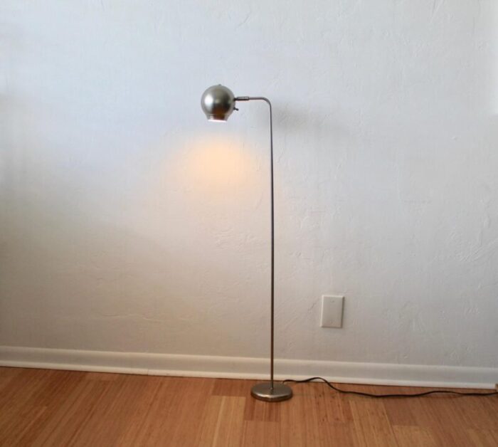 robert sonneman for george kovacs style brushed metal eyeball floor lamp 8665