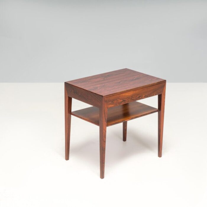 rosewood side table with drawer attributed to severin hansen for haslev mbelsnedkeri 1960s 6295