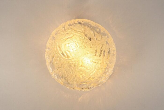 round murano glass flush mount by limburg germany 1970s 9