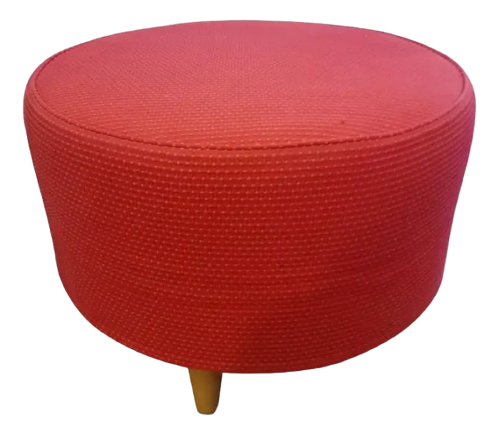 round pouf in red fabric from moroso 1990s 6495