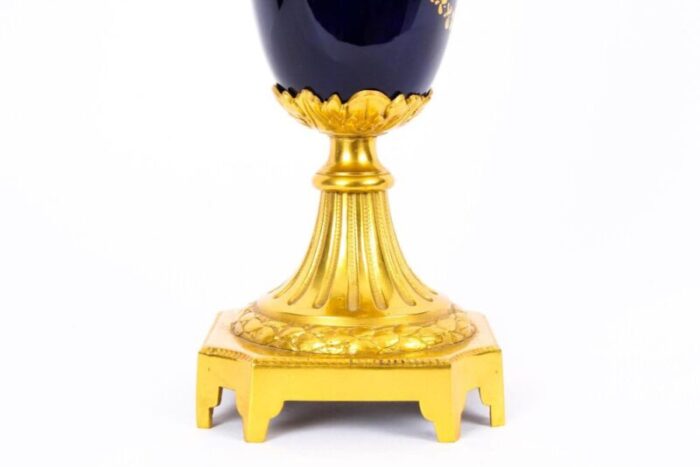 royal blue sevres porcelain ormolu table lamp 19th century 11