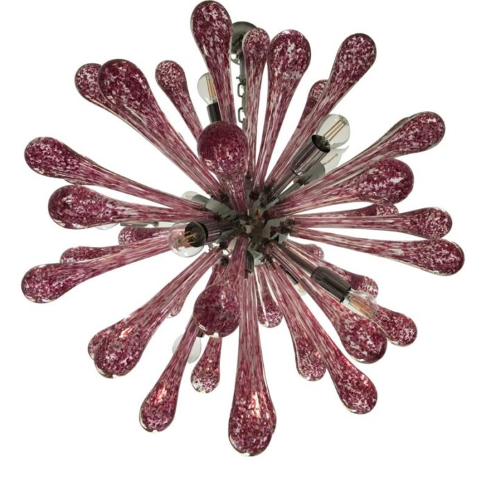 ruby murano glass drops sputnik chandelier from murano glass 1