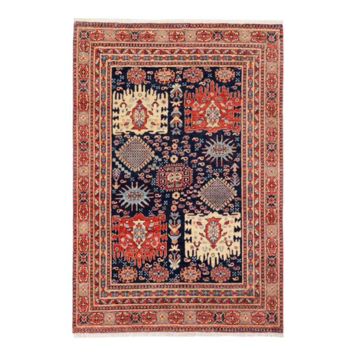 rustic heriz ziegler blue rust hand knotted rug 411 x 66 2845