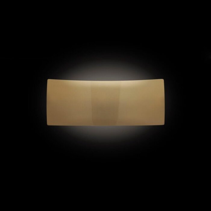 satin gold metal lens curved wall lamp by francesco rota for oluce 2