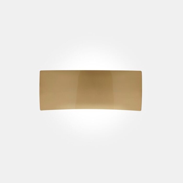 satin gold metal lens curved wall lamp by francesco rota for oluce 4