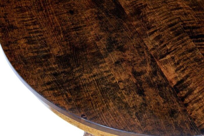 scandinavian circular occasional table with burr root base 1930s 5737