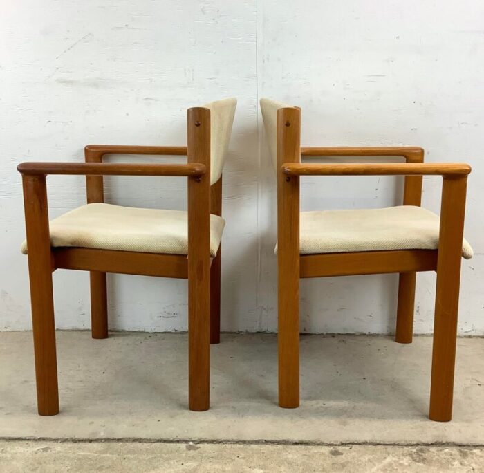 scandinavian modern teak office armchairs pair 1349