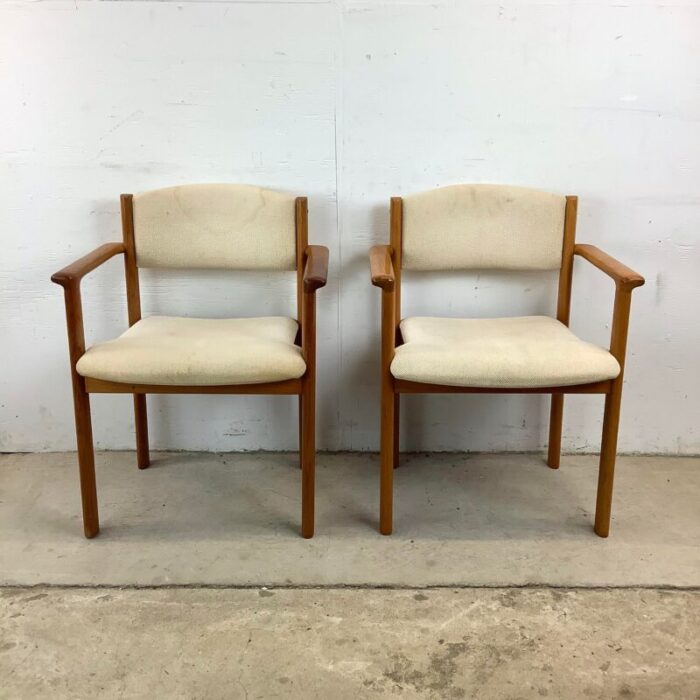 scandinavian modern teak office armchairs pair 2626