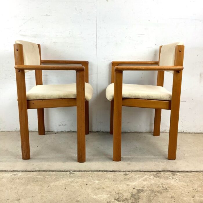 scandinavian modern teak office armchairs pair 3529