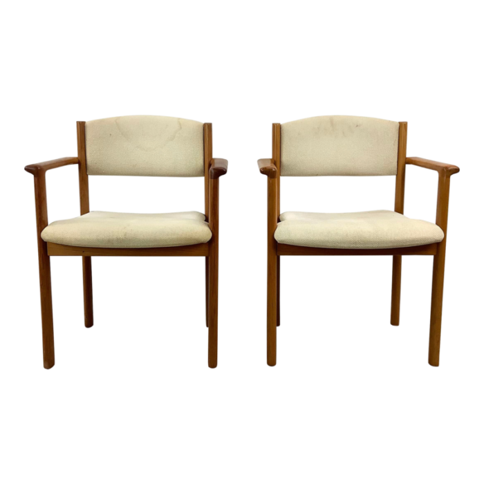 scandinavian modern teak office armchairs pair 9595