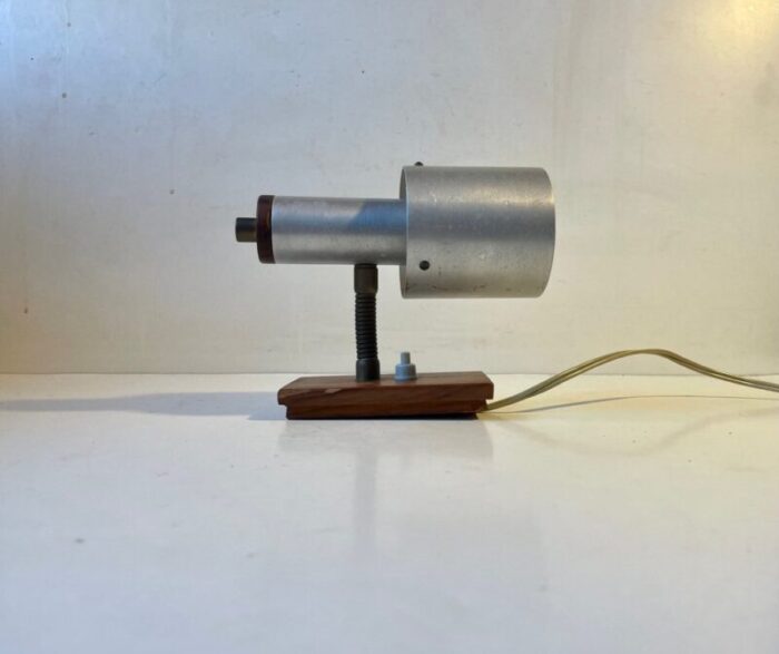 scandinavian modern wall lamp in aluminum and teak from lyfa 1960s 1