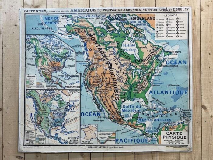 school map of north america n19 from jean brunhes collection 3003