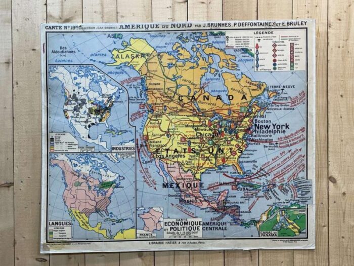 school map of north america n19 from jean brunhes collection 5763