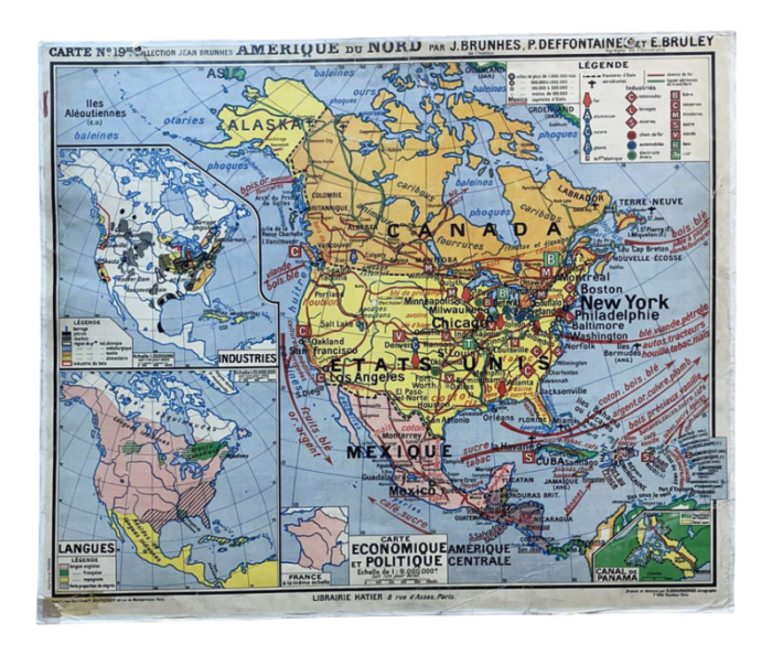 school map of north america n19 from jean brunhes collection 9035