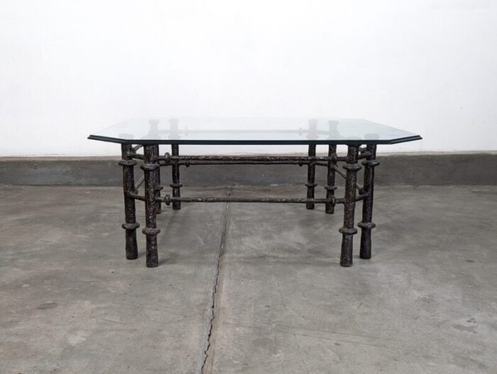 sculptural coffee table bronze finish in the manner of diego giacometti 2904