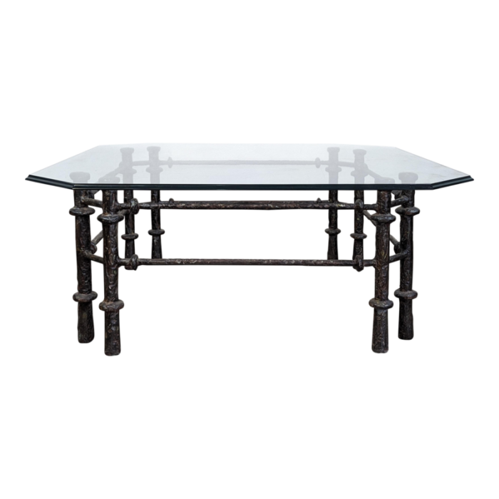 sculptural coffee table bronze finish in the manner of diego giacometti 3804