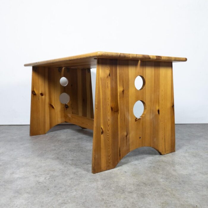 sculptural dining set in pine by gilbert marklund for furusnickarn ab 1970s set of 3 9482